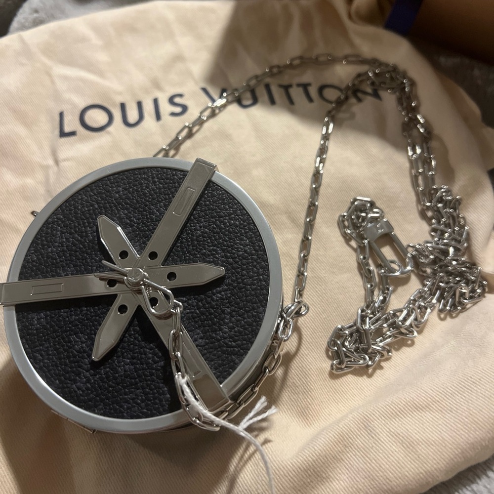 Louis Vuitton Monogram Eclipse Wheel Box Pouch Black/silver